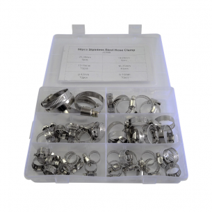 50 PC Stainless Steel Hose Clamp Kit