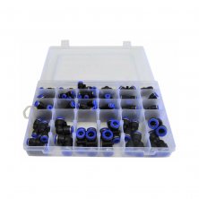 60 PC Pneumatic Push in Air Line Hose Joiner Kit